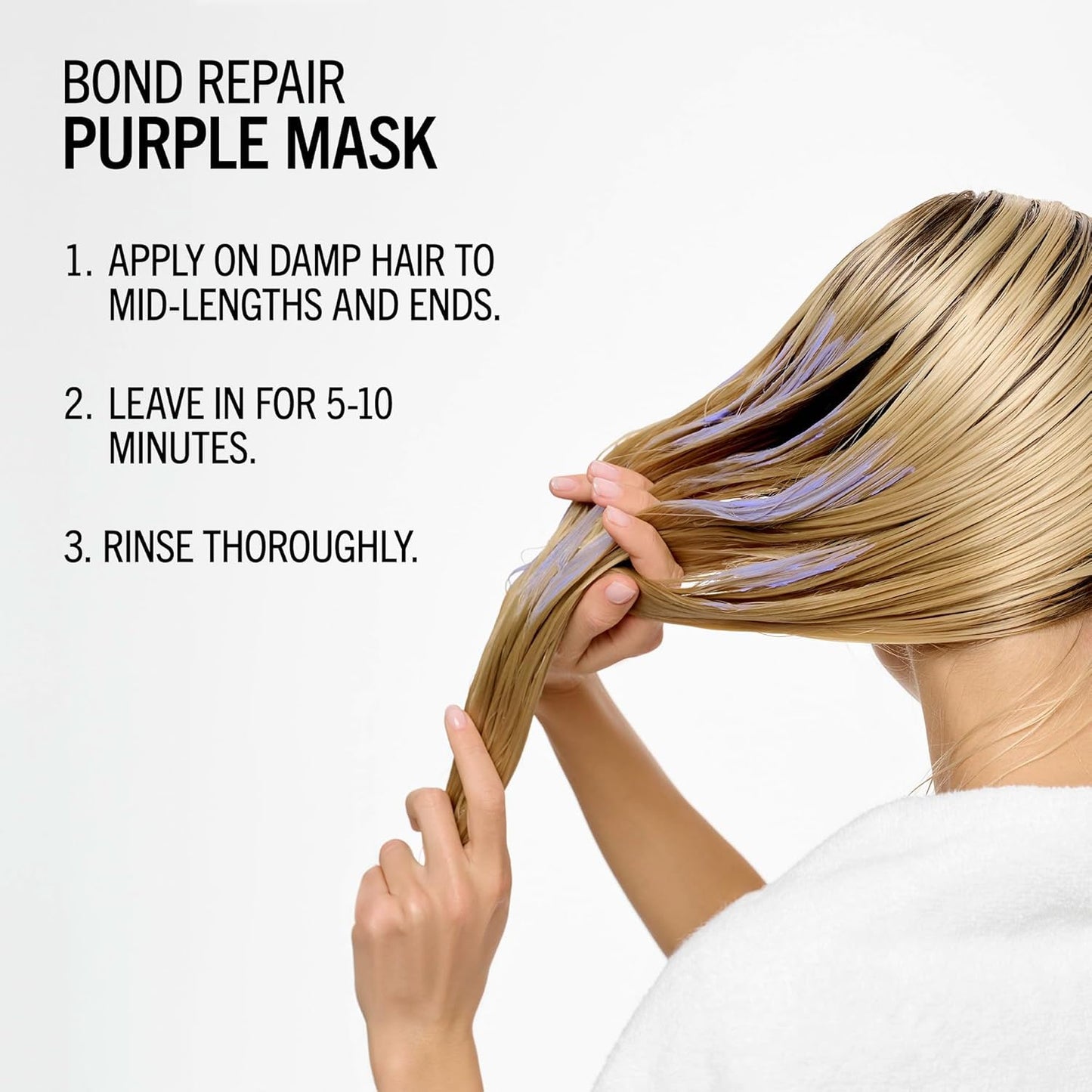 BlondMe Bond Repair Purple Mask - Neutralizes Yellow & Brassy Tones | For Healthy, Moisturized Blonde Hair