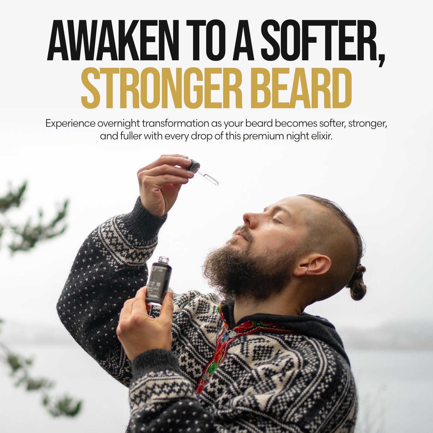 The Beard Struggle Night Liquid Elixir Beard Oil - Platinum Collection - Vanir's Wisdom (1.35 Fl oz) - Beard Oil for Men - Natural Blend for Softens, Moisturizing, & Healthier Beard Growth