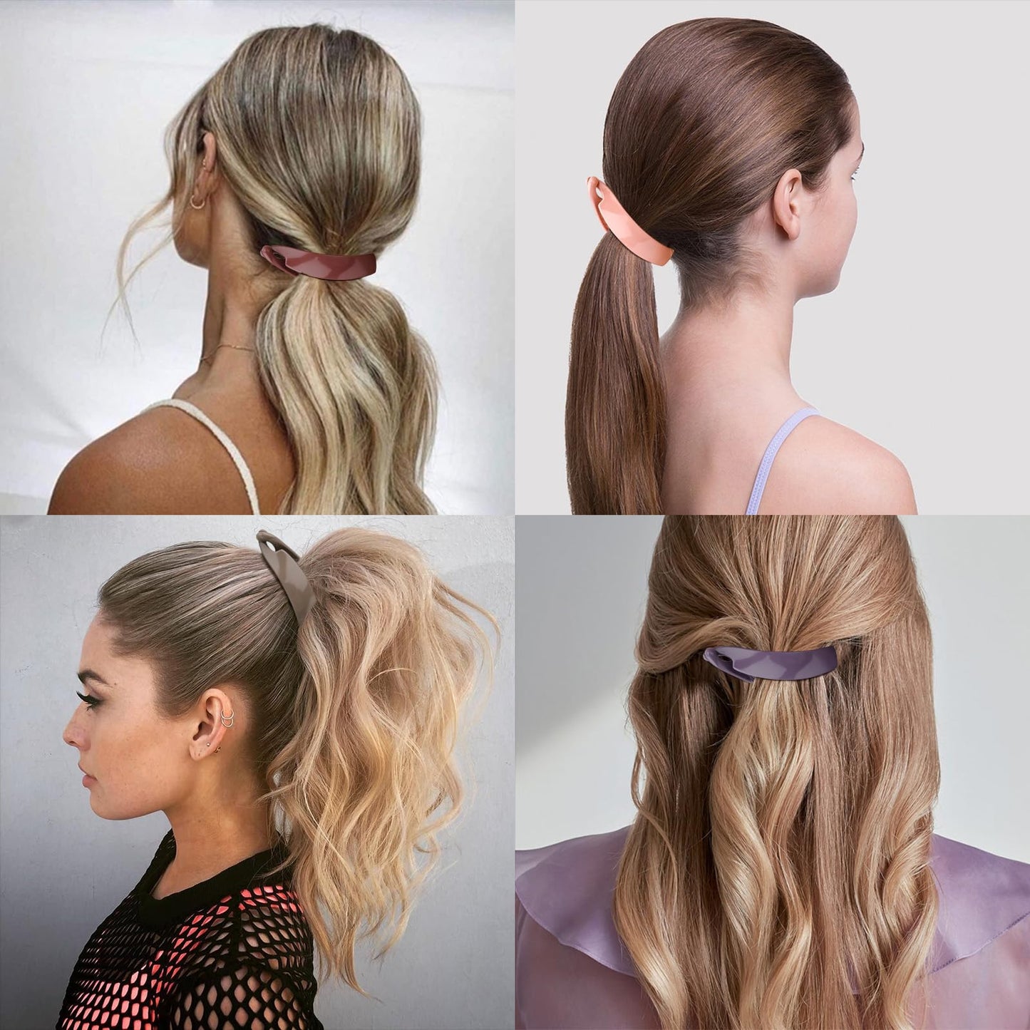 Hapdoo 4PCS Small Banana Clip, Banana Clips for Thin Hair Strong Hold Bun Holder Jaw Barrettes for Women and Girls