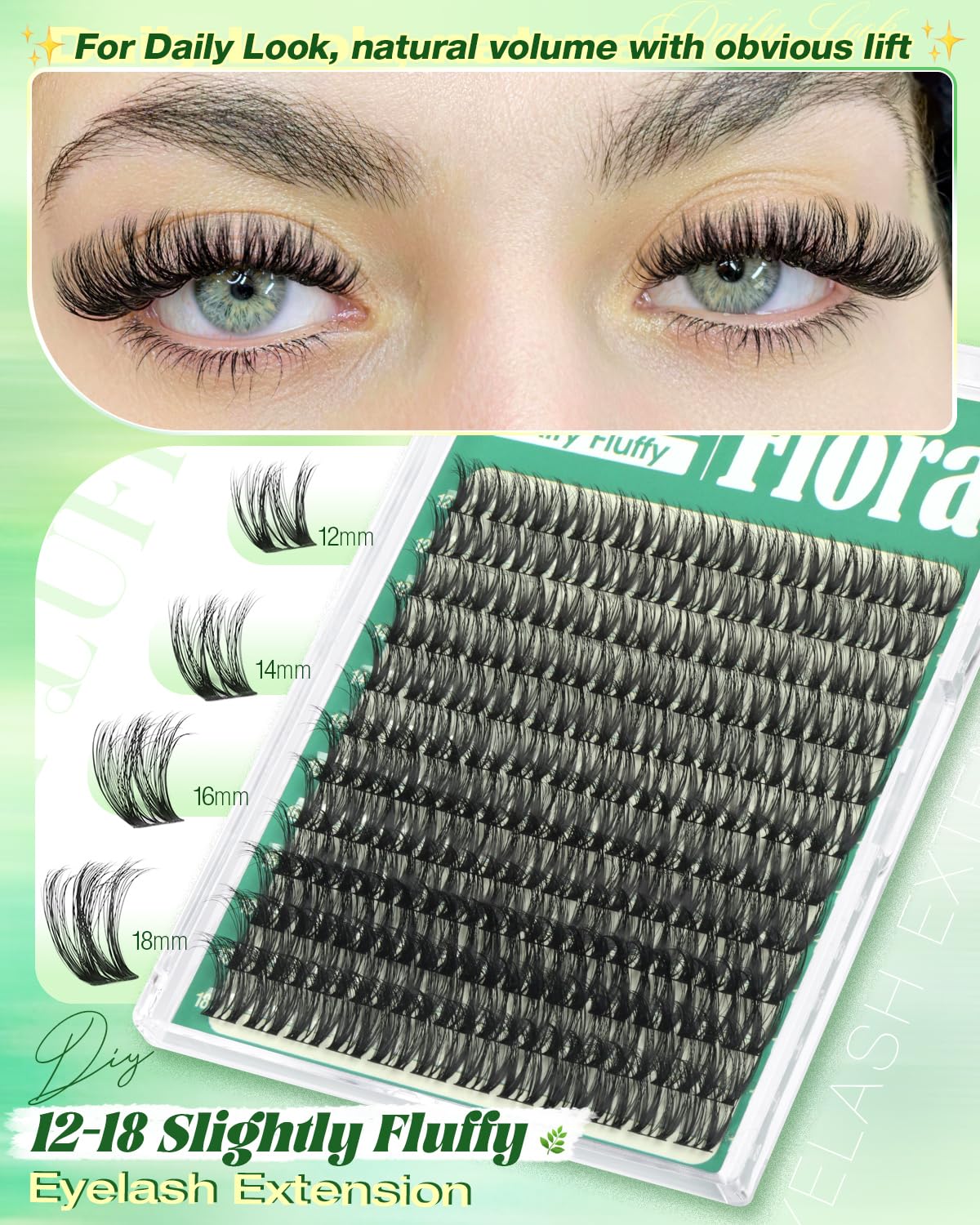 YDAGKH Wispy Lash Clusters Natural Fluffy Eyelashes