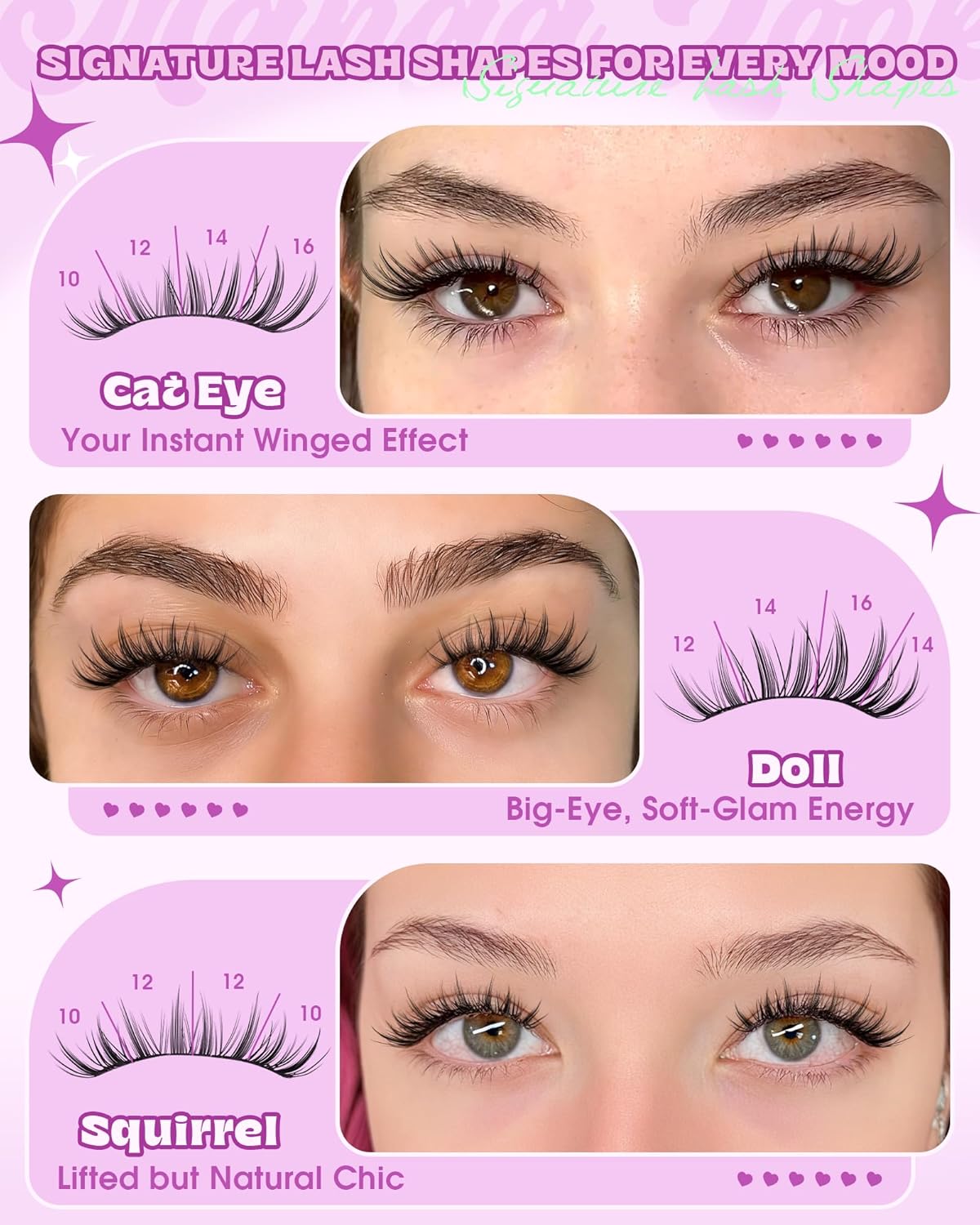 Bunny Lash Clusters - C Curl Anime Eyelash Extensions | 8-18MM Natural Fairy Lashes with Invisible Clear Band