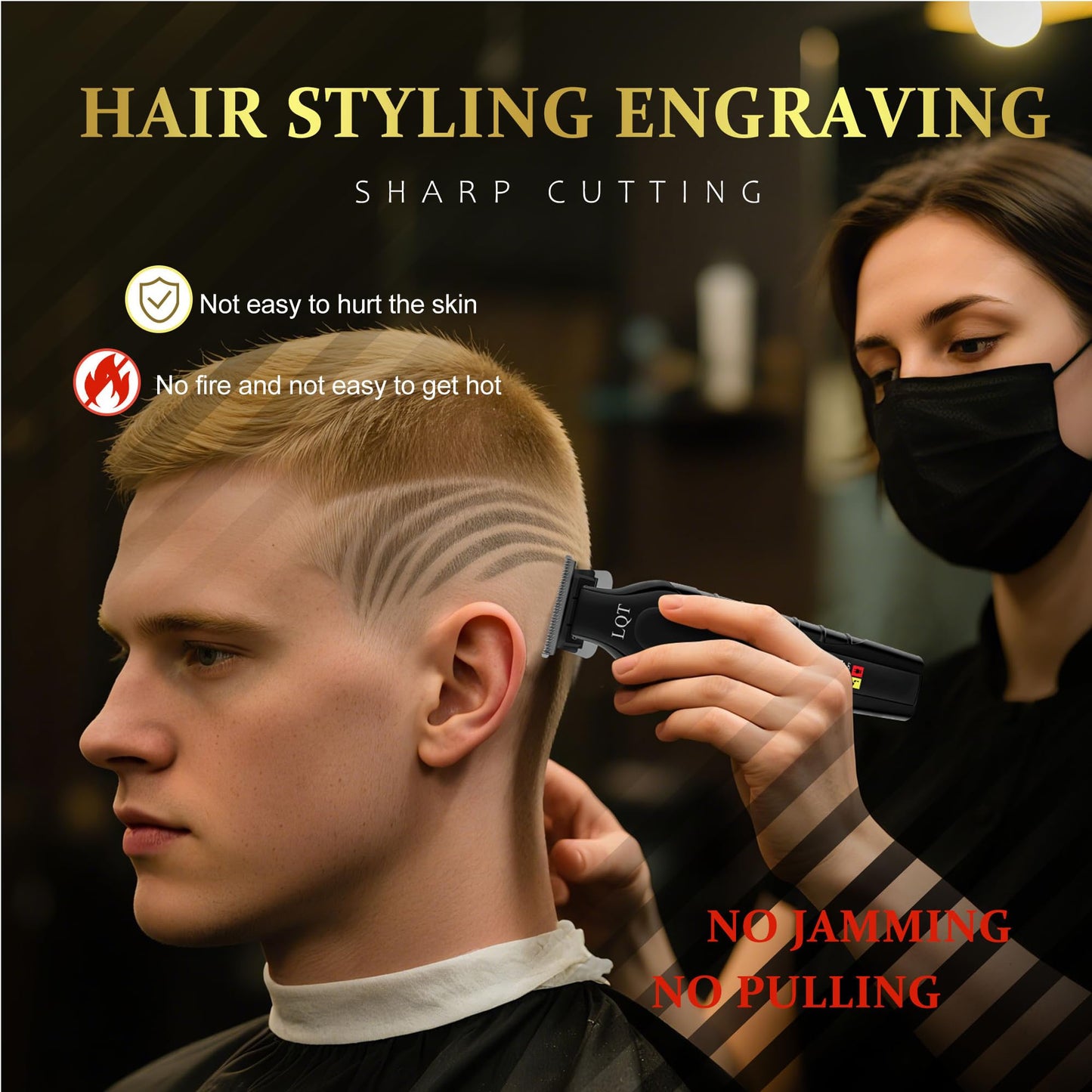 LQT 902 Professional Hair Trimmer for Men Cordless Beard and Mustache Trimmer Rechargeable Electric T Liners Clippers with Led Display and Luxury Gifts Box to Son Husband Father Men Gift