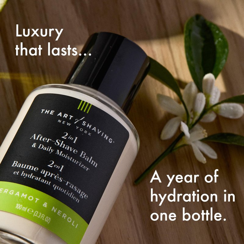 The Art of Shaving Bergamot & Neroli 2 in 1 After-Shave Balm & Daily Moisturizer for Men – Provides 8 hours of Restorative Hydration – Clinically Tested for Sensitive Skin – 3.3 oz