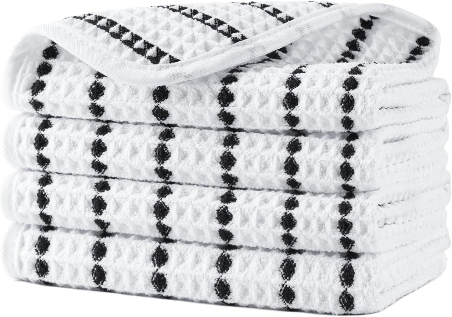 Microfiber Washcloths - Lint-Free Face Towels, 430 GSM | 13 x 13 in, 4 Pack - Waffle Weave