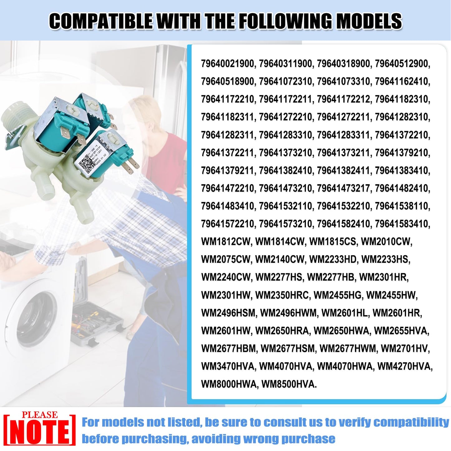 5221ER1003A Washer Water Inlet Valve, Washing Machine Cold Water Valve Assembly Replacement Parts 5221ER1003C 5221ER1003D AP4442608 PS3527452