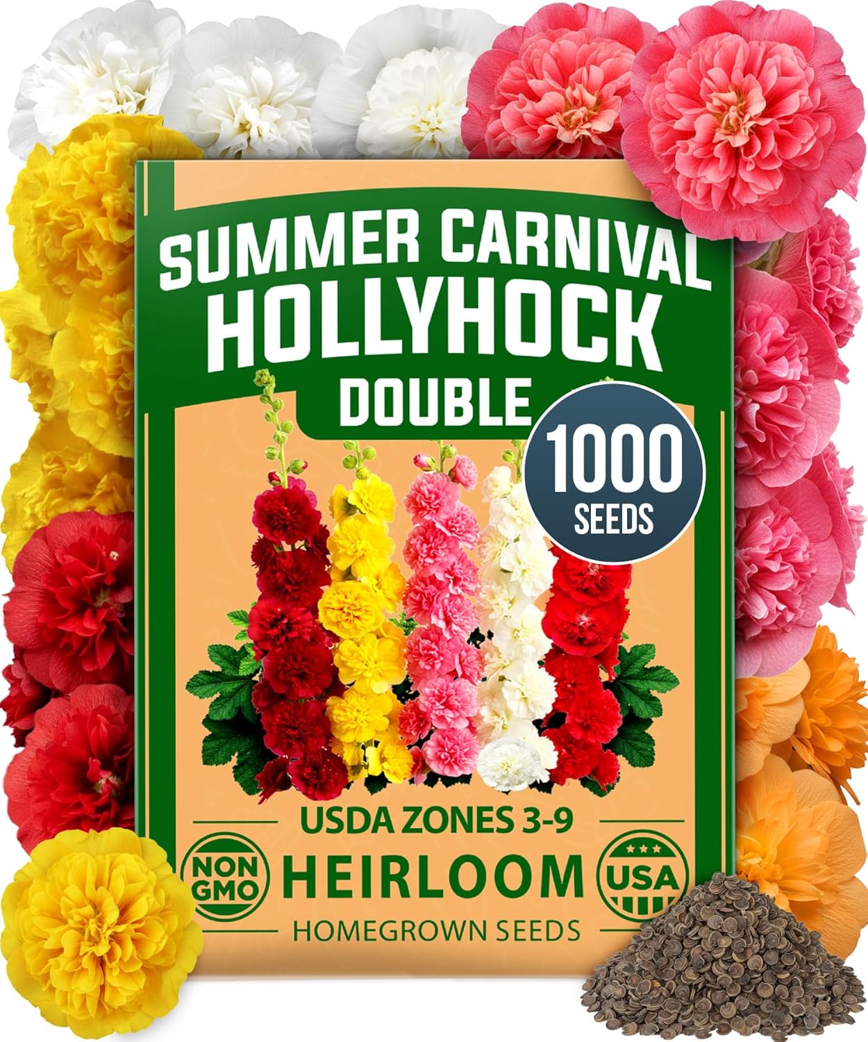 Zinnia Dahlia Seeds Pack - Non-GMO 524 Flower Seeds for Vibrant Pollinator Gardens | Easy-to-Grow Outdoor Blooms