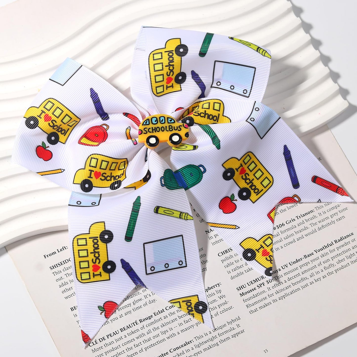 Back to School Bow Hair Clips