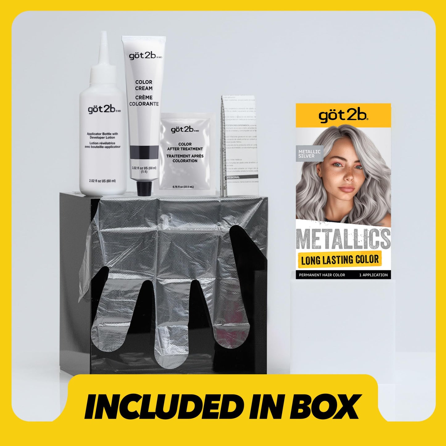 Got2b Metallics Permanent Hair Color, M71 Metallics Silver