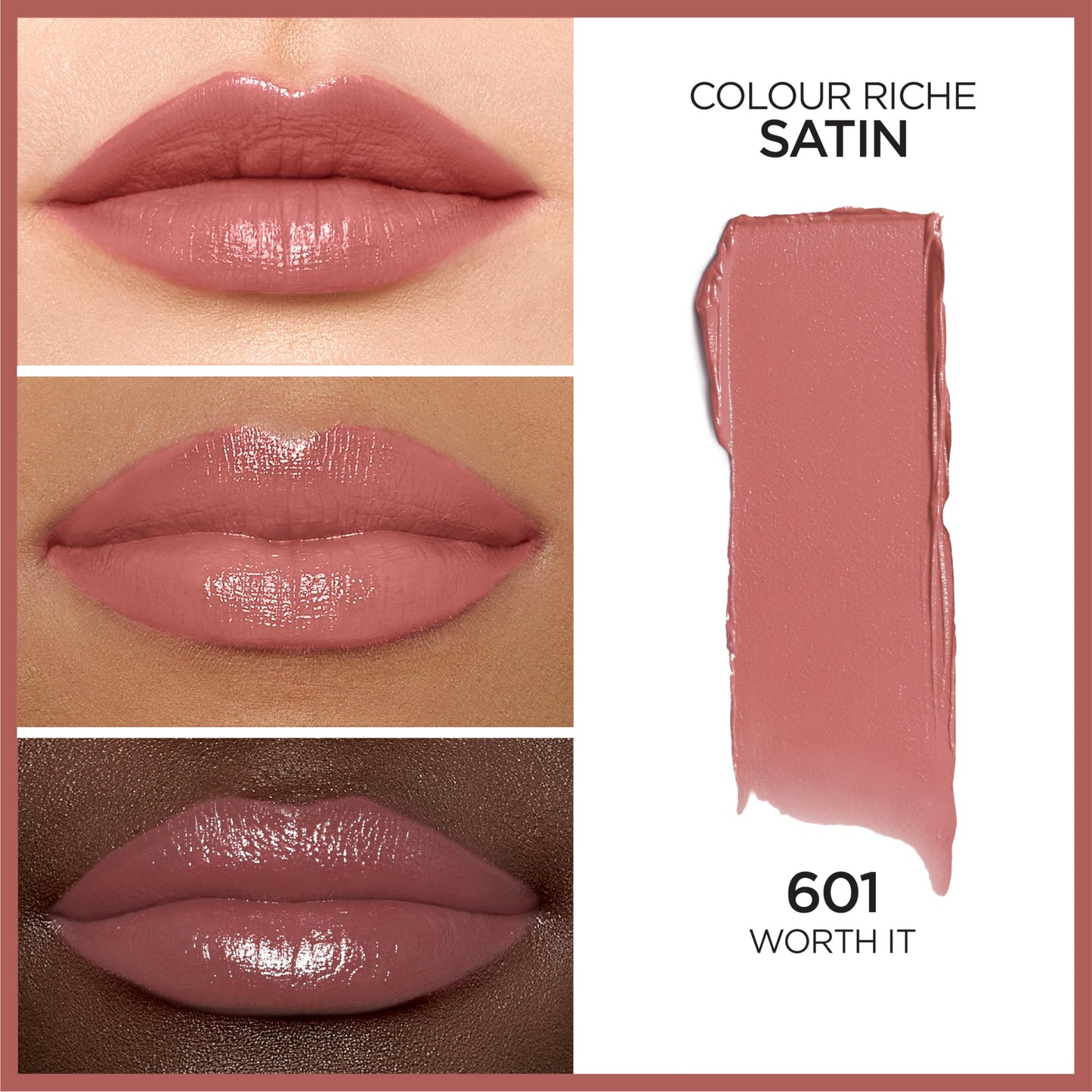 L’Oréal Paris Colour Riche Satin Lipstick and Lip Liner Bundle, Worth It Lipstick & Au Naturale Liner, Pack of 2