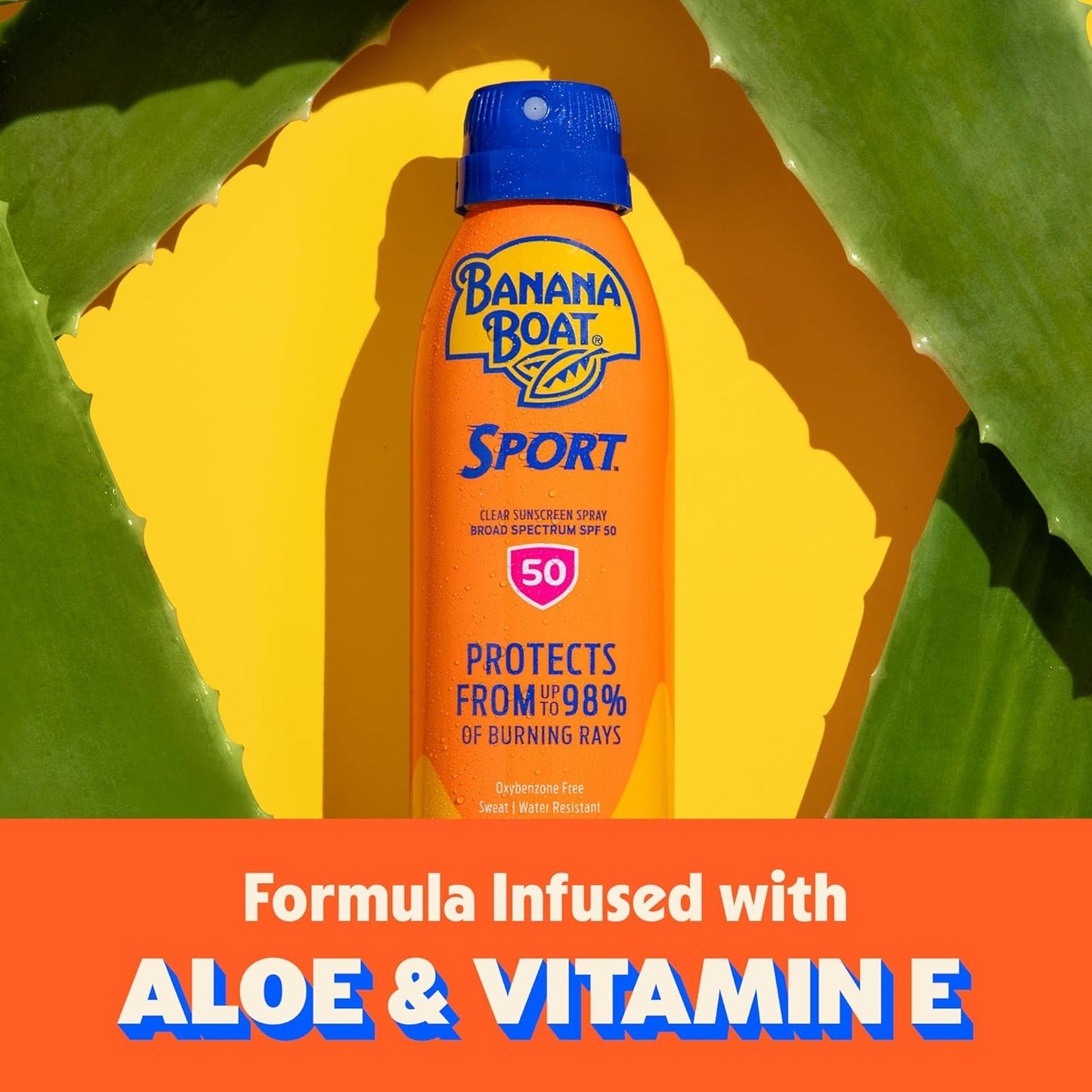 Banana Boat Sport Ultra SPF 50 Sunscreen Spray - Water Resistant, Oxybenzone Free | 6oz Twin Pack