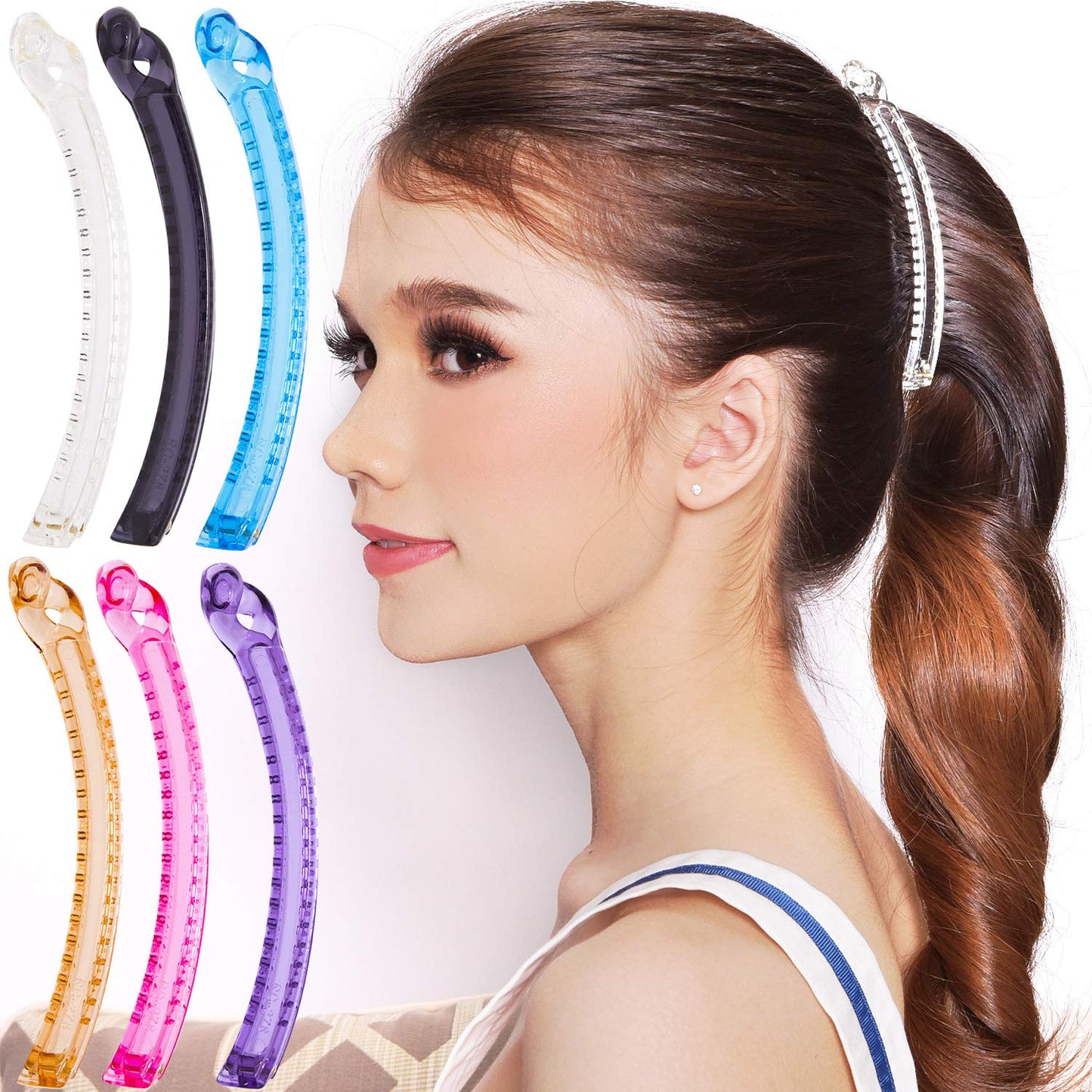 Banana Hair Clip Set - 6 Pcs No-Slip Claw Clips for Thin Hair | Secure Grip, Cherry Blossom Design