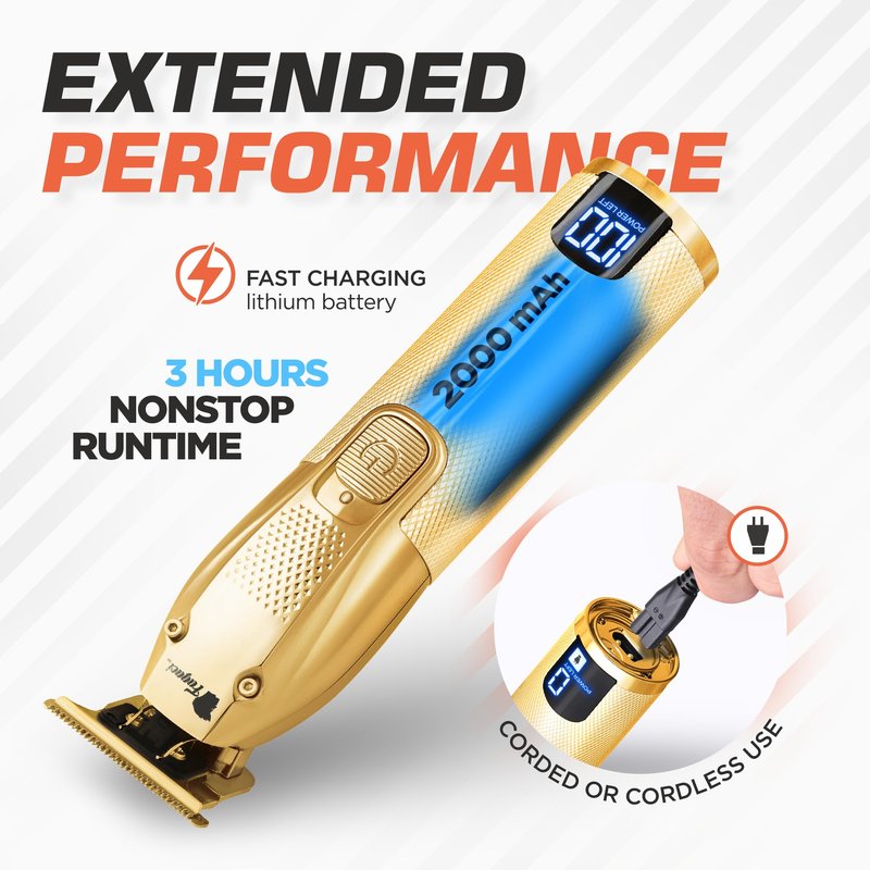 Fagaci Men's Hair Trimmer - Turbo Power with Precise Cutting, Adjusted Zero Gap Blades for Clean and Fine Cuts