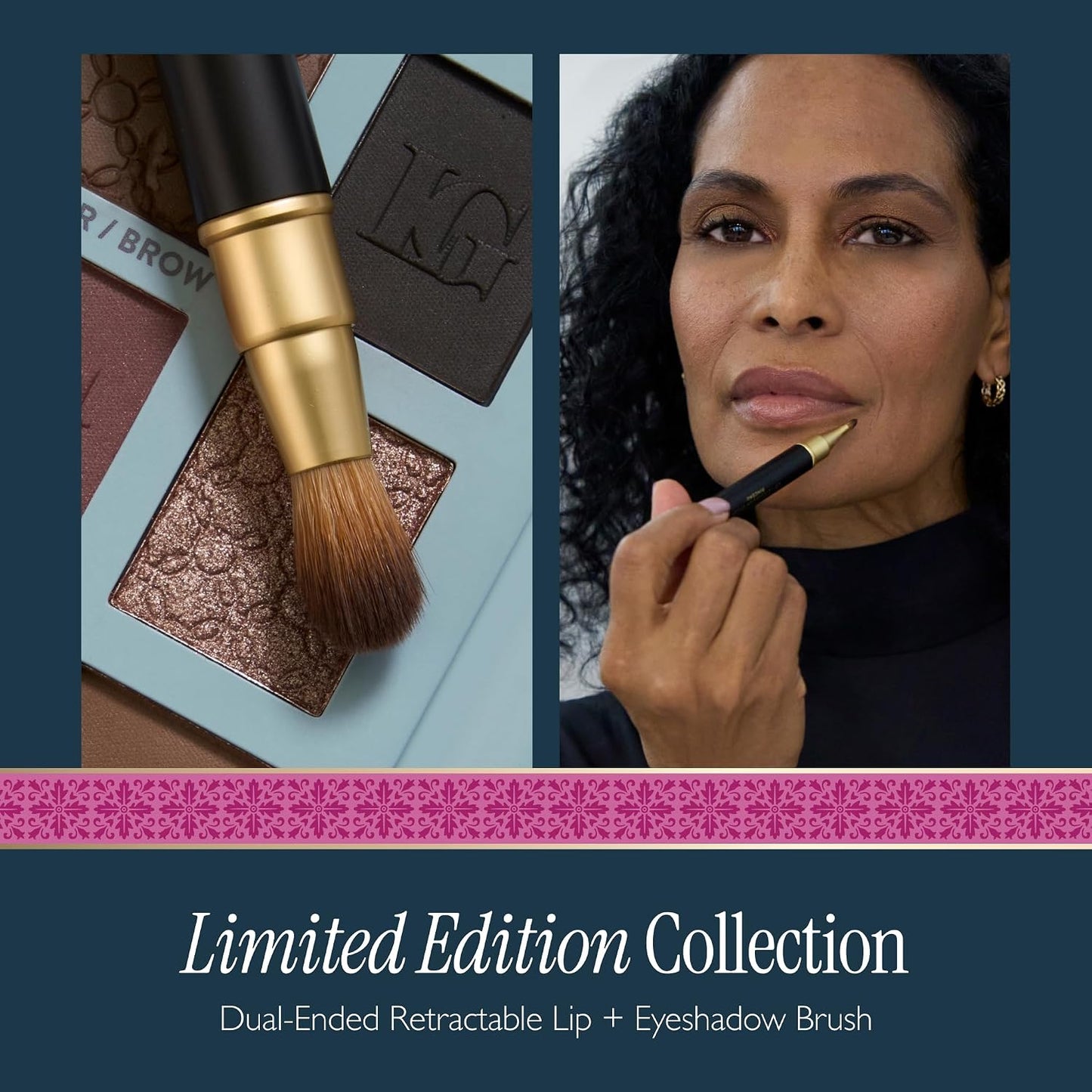 Professional Makeup Brushes - Cruelty-Free Dual-Ended Lip & Eyeshadow Brush Set | 22 Pieces