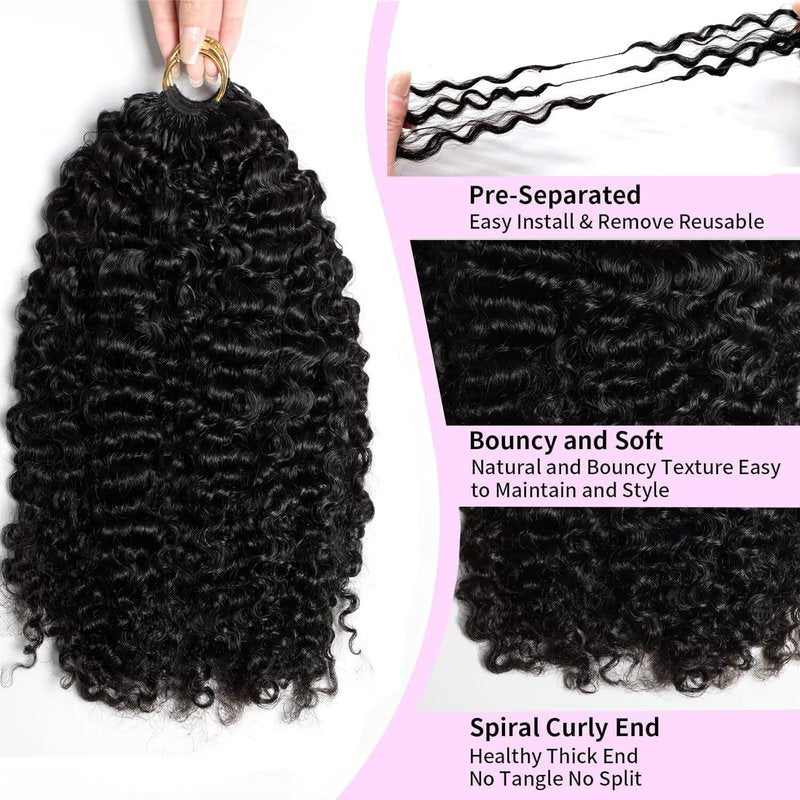 Burmese Curly Crochet Hair - 20 Inch 100% Human Hair Bundles | 60g, 40 Strands for Black Women