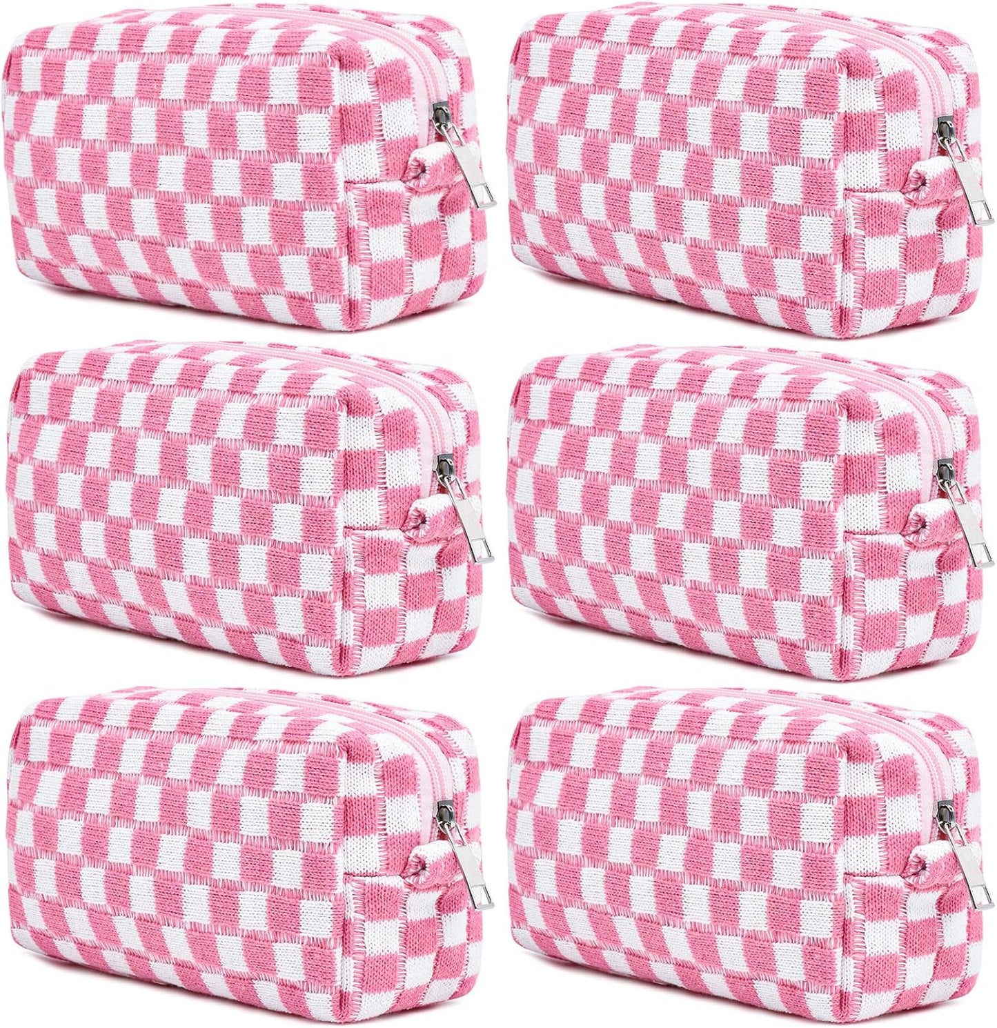Bridesmaid Proposal Gifts - 6PCS Corduroy Blue Makeup Bags | Wedding Party Favors & Toiletry Organizers
