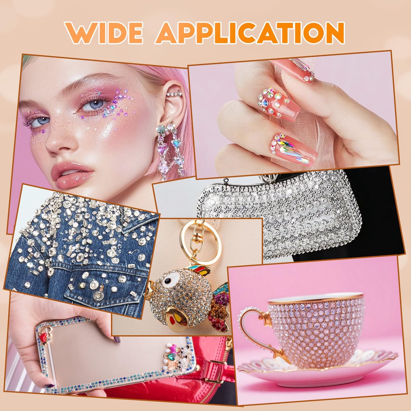 32000Pcs Bedazzler Kit with Rhinestones, Bedazzling Kit 40 Colors 3mm with 2Pcs B7000 Rhinestones Glue, Jelly Rhinestones for Bedazzling Crafting Nail