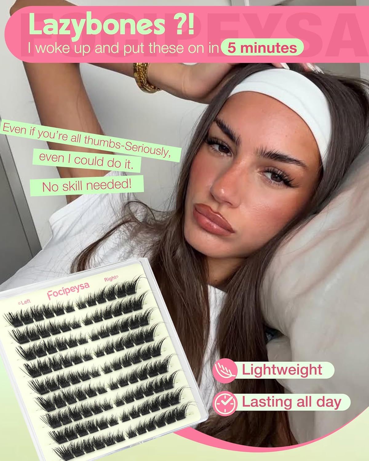Fox Lash Clusters - Natural Wispy Eyelash Extensions | Reusable 11-19mm DIY Individual Lashes