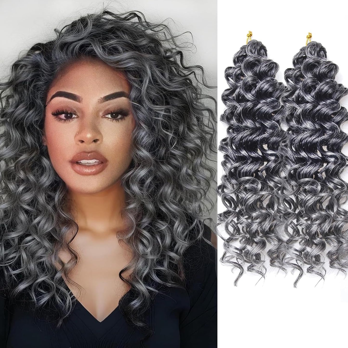 Water Wave Crochet Hair Extensions - Blonde Synthetic Bohemian Braids | 14 Inch Deep Wave (27#)