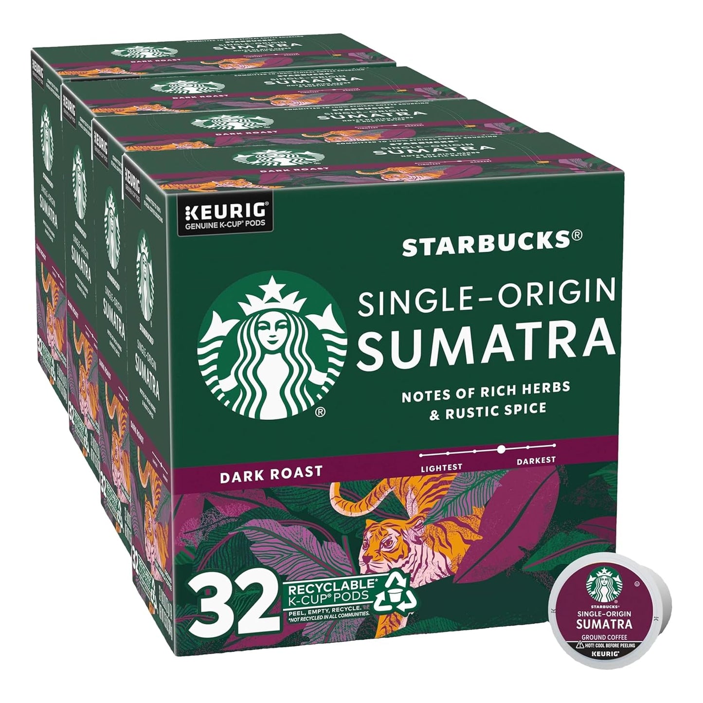 Starbucks K-Cup Coffee Pods - Dark Roast French Roast for Hot or Iced Coffee | 96 Count