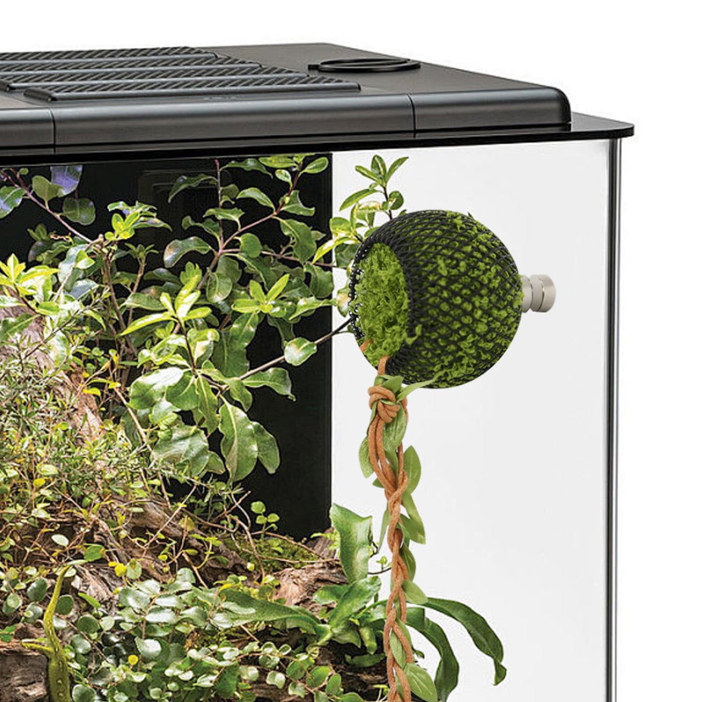 Reptile Hide with 2pcs Strong Magnet, Leather Jumping Spider Hideout with Magnet - Mesh Natural Habitat Decor for Spider Enclosures, Reptiles & Amphibians - Secure Hiding Cave Accessories