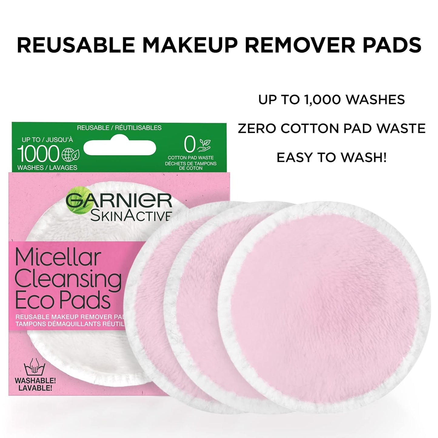 Micellar Cleansing Eco Pads - Reusable Ultra-Soft Microfiber | 3-Pack