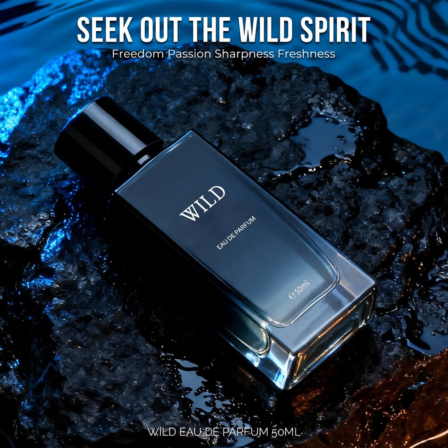 MAJESTY'S SECRET PHEROMAX Wild Eau de Parfum Cologne for Men, 50ml Oriental Fougere Cologne with Bergamot, Lavender & Spices – Long-Lasting Masculine & Unisex Fragrance, Ideal for Daily Wear & Gifts