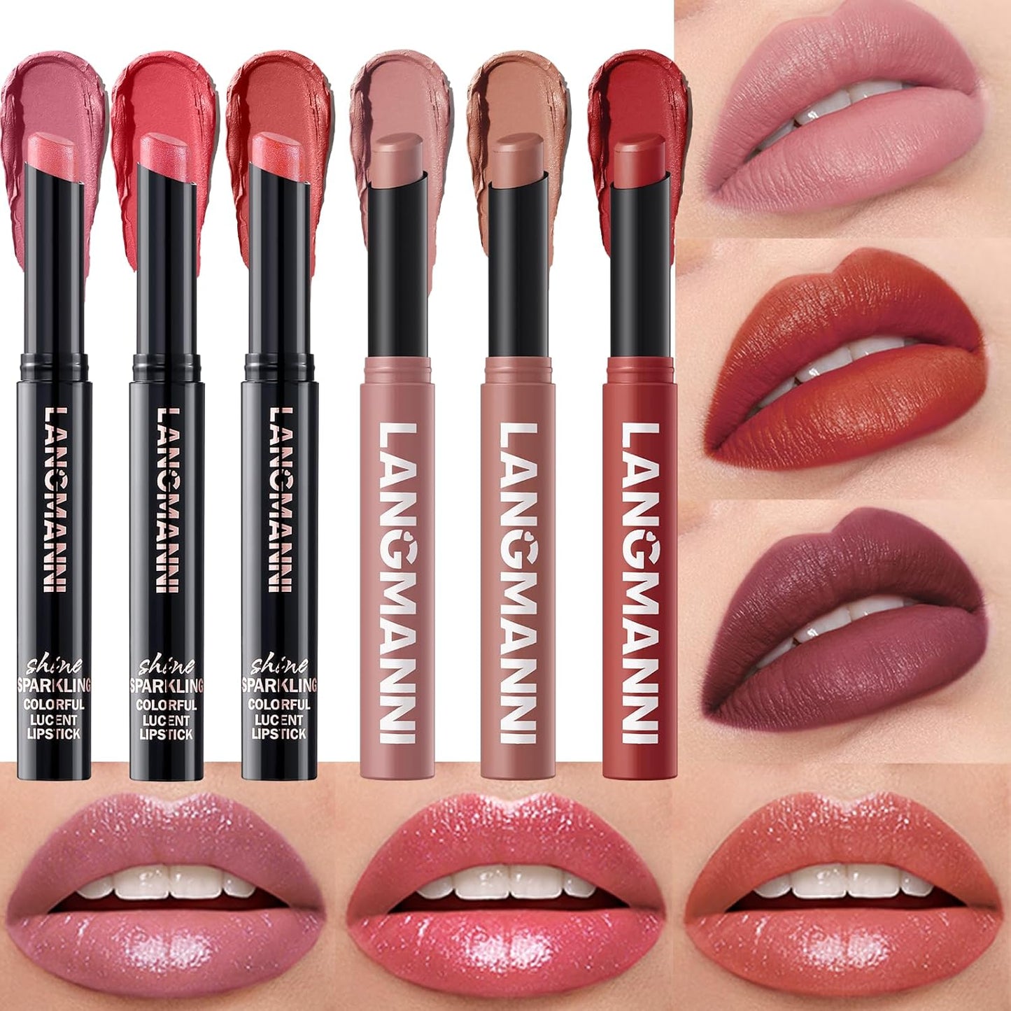 10Pcs Velvet Matte Lipstick Set - High Pigment, Long-Lasting, Waterproof | Soft Dark Nude Shades for Women