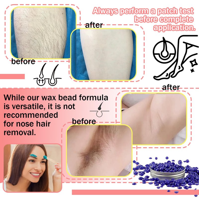 4 Colors Hard Wax Beads for Hair Removal,Gentle Hard Wax Kit with 10 Applicator Sticks,Peel-Off Waxing Beads for Facial and Full Body