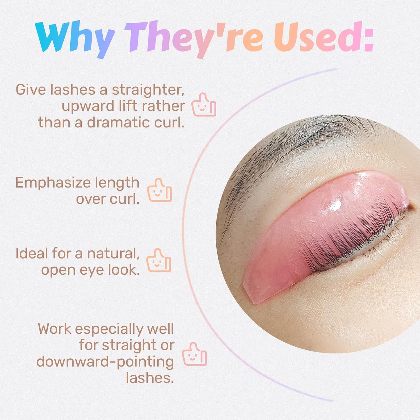 Flat Lash Lift Shields - Glueless Silicone Pads for Eyelash Perming | Ultra Thin, Colorful Design