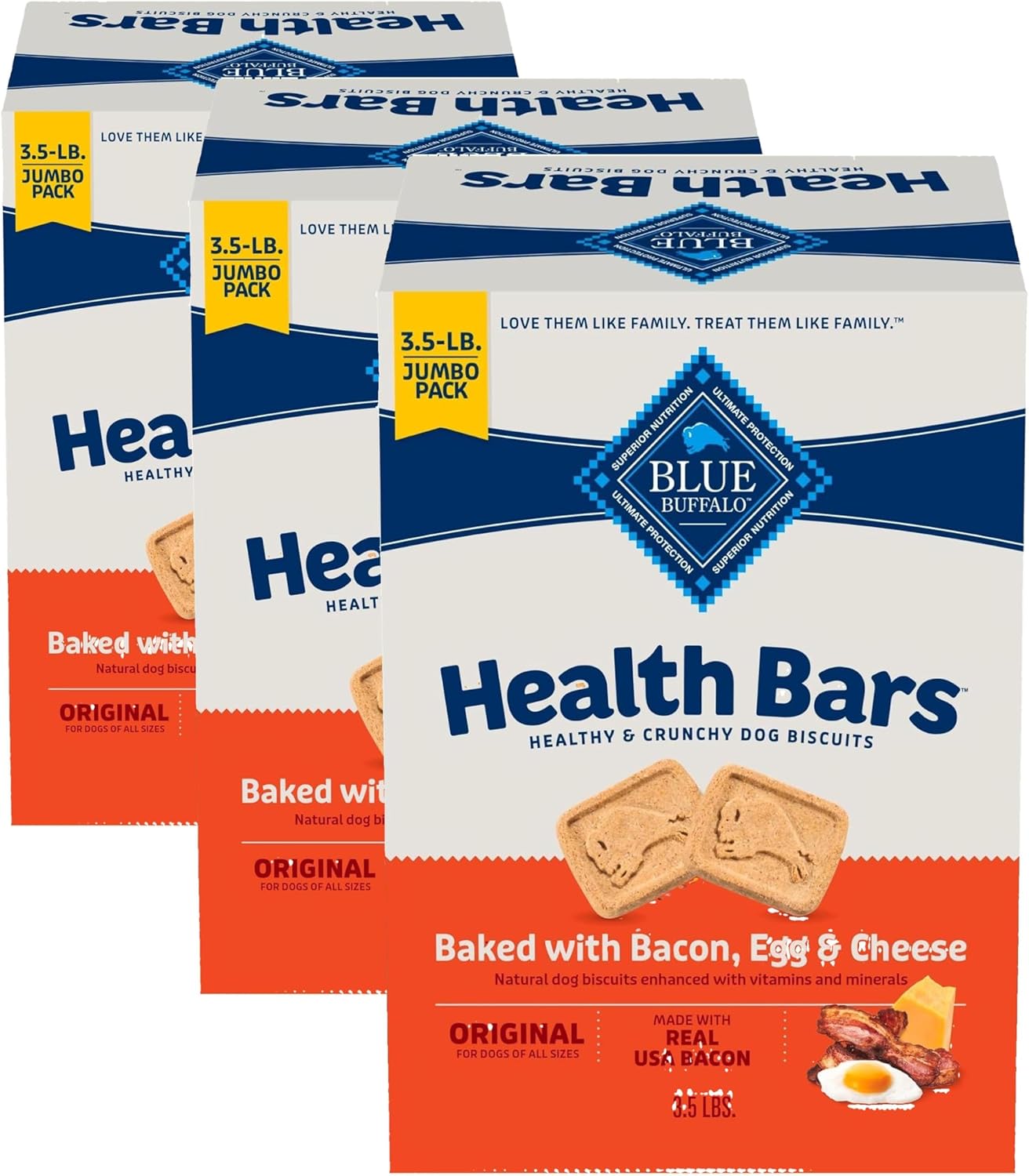 Blue Buffalo Dog Treats - Pumpkin & Cinnamon Crunchy Health Bars | Oven-Baked, Natural Ingredients, 16 oz.