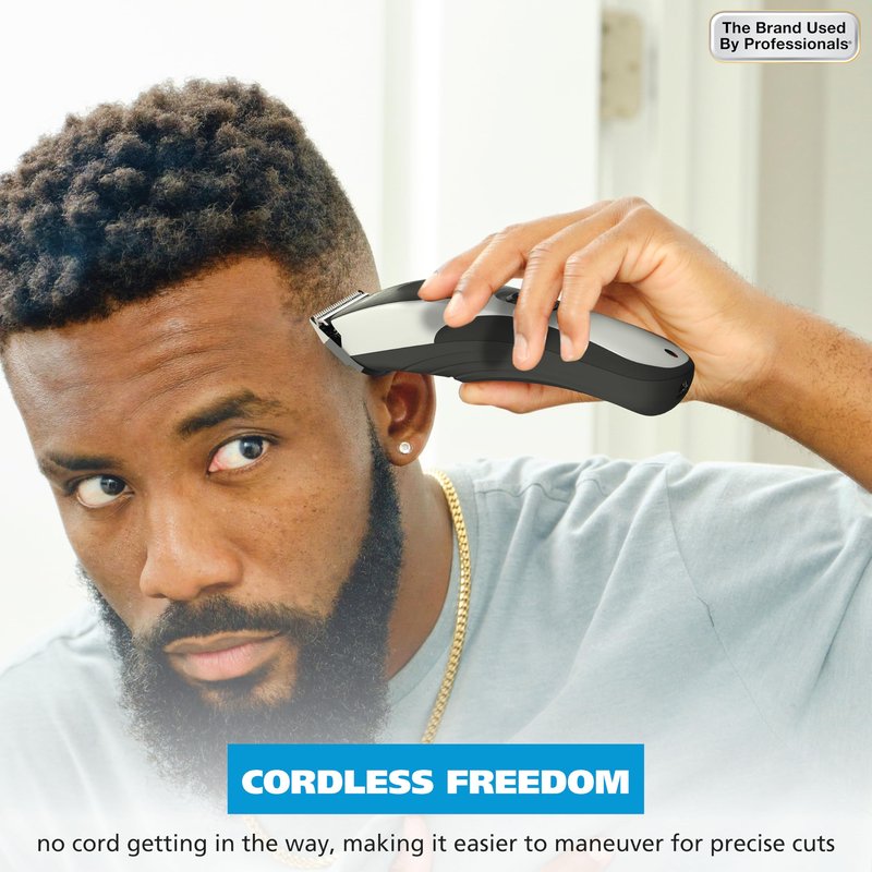 Wahl Clippers Home Pro Cordless Rechargeable Hair Clippers for Men with Precision Haircutting Blades & Secure Snap-N-Lock Attachment Guards – Model 3031656