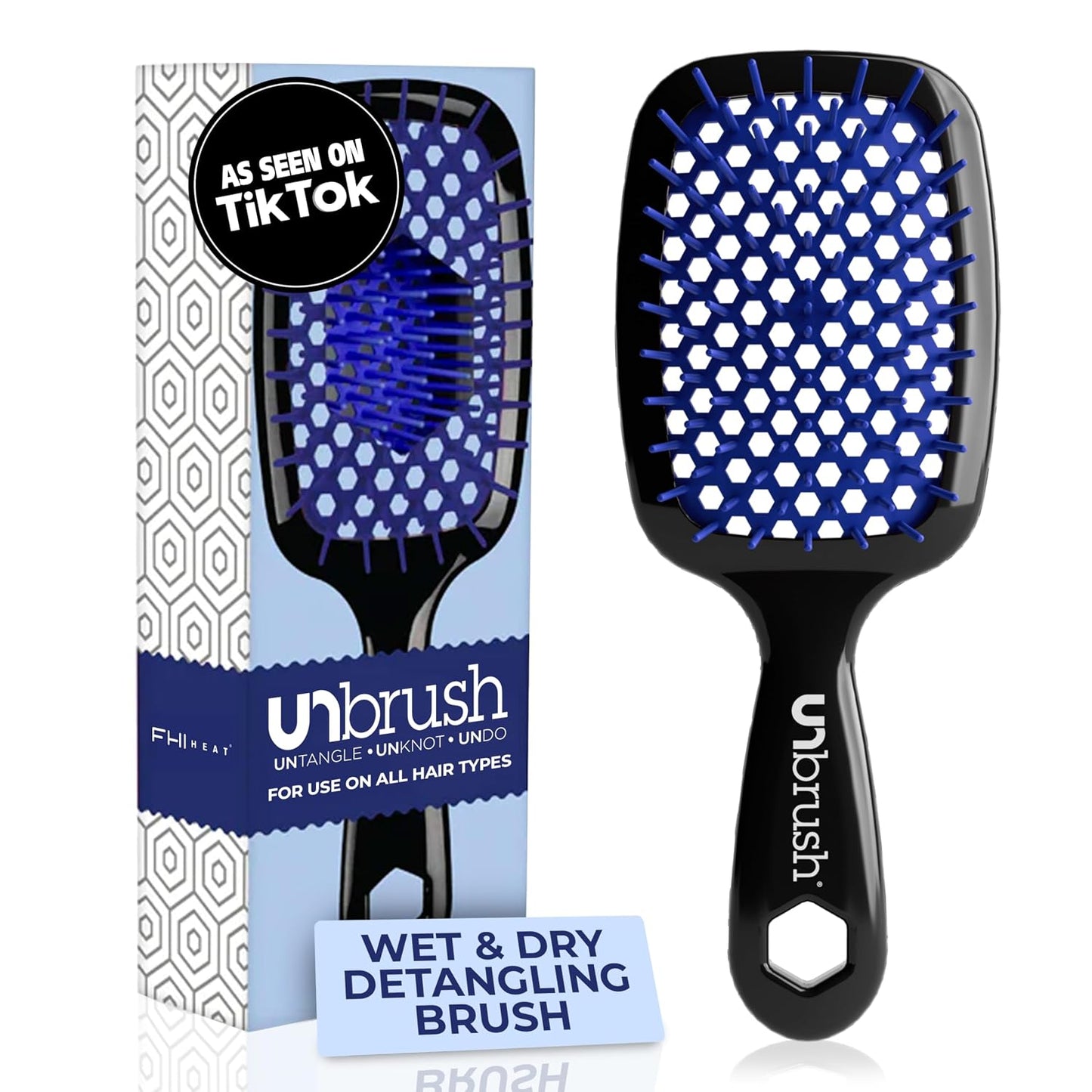 FHI Heat Detangling Brush - Pain-Free Brushing for Wet & Dry Hair | Durable DuoFlex Bristles, Lightweight, Cherry Blossom