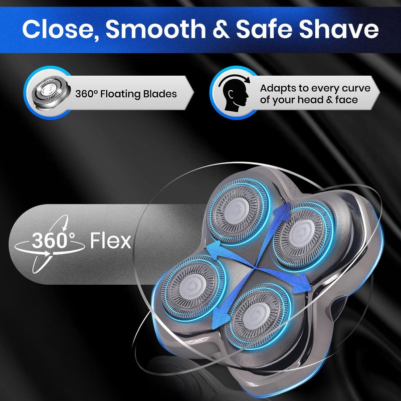 2 Pack Pro 4 Shaver Replacement Heads for Pitbull Shaver Gold PRO, Silver PRO, Platinum PRO, Floating 4 Heads for a Fast, Close and Smooth Shave