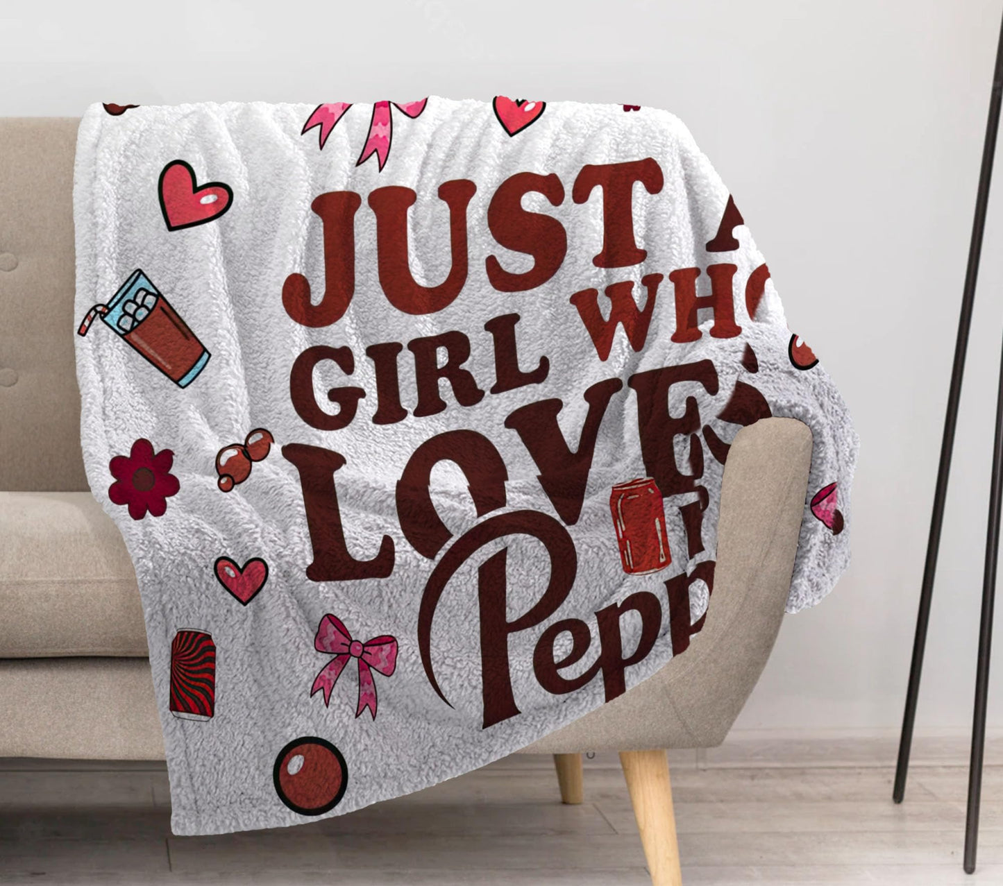Allenjoy Dr.P Drinks Soda Girl Lovers Blanket 57"x50" - Soft Warm Throw Blankets for Couch Bed Living Room Home Office Bedroom Decor, Gifts for Men Teens Fans Brother Son, Durable Washable