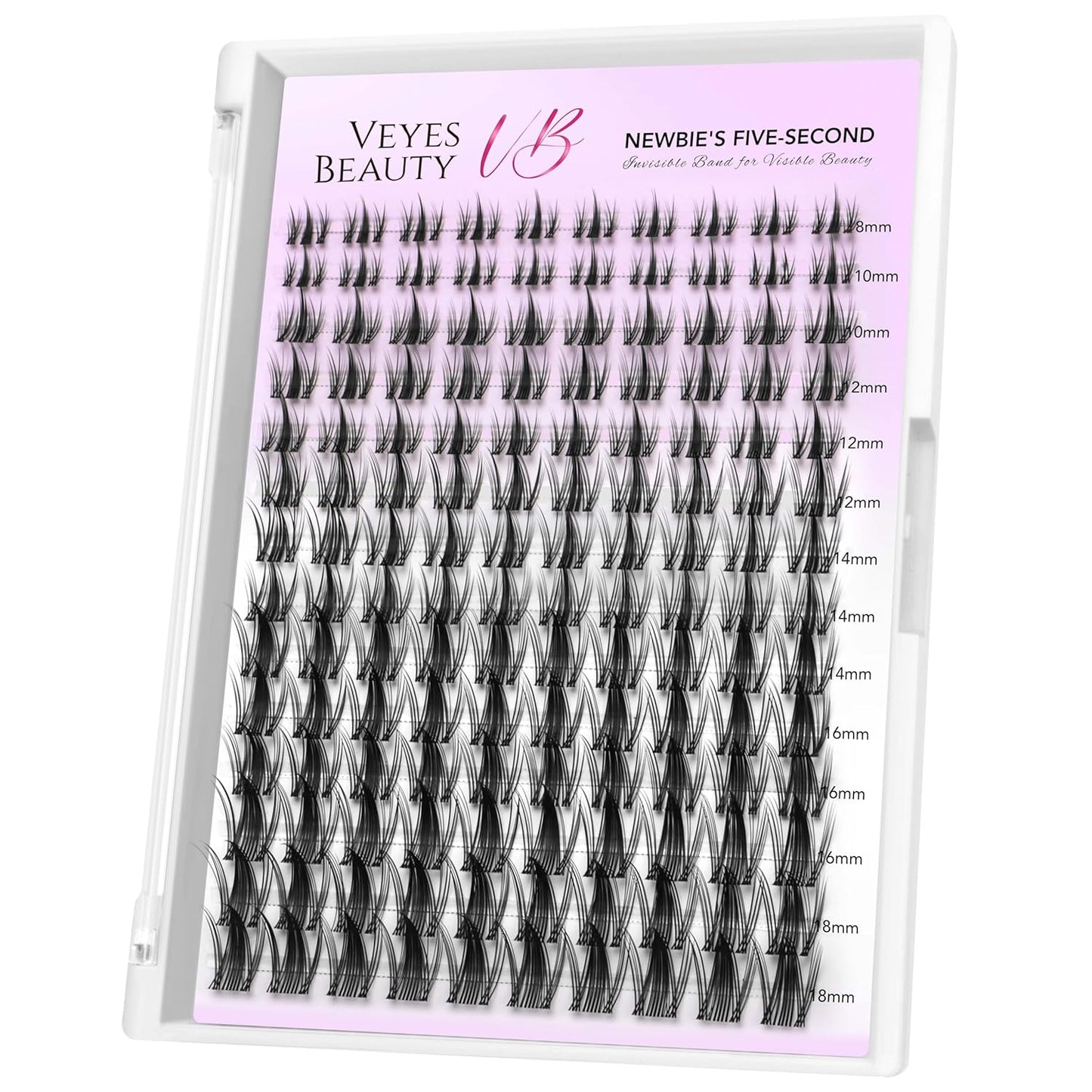 Brown Manga Lash Clusters - DIY Individual Eyelash Extensions with Thin Invisible Band | 8-18mm Mixed Lengths for Easy Self-Application