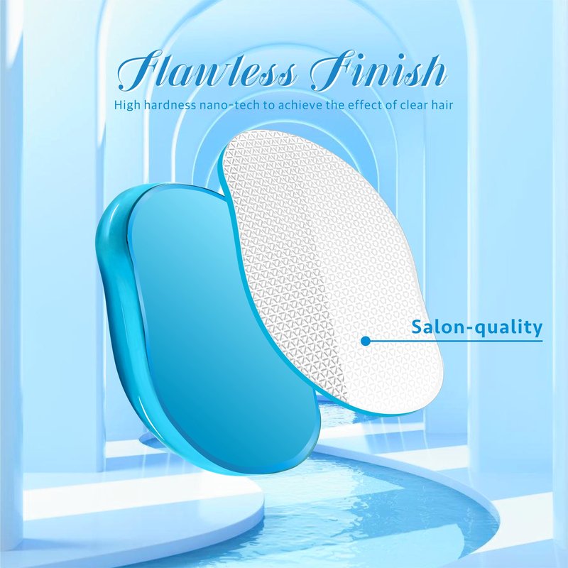 GABOX Crystal Hair Remover, Crystal Hair Eraser, Nano Glass Hair Razor Epilator Tools for Women & Men, Blue