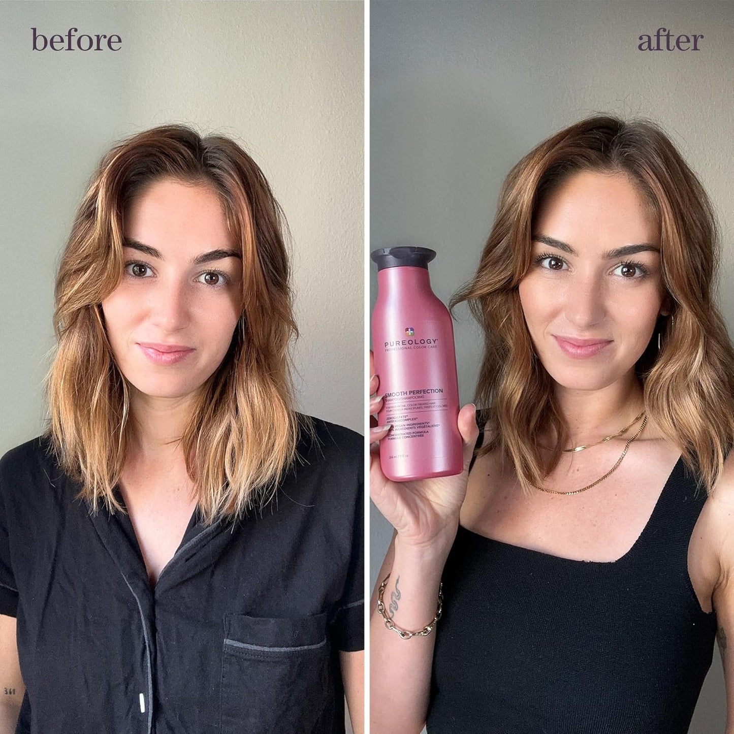 Pureology Smooth Perfection Shampoo - Frizz Control for Color-Treated Hair | Sulfate-Free & Vegan Formula
