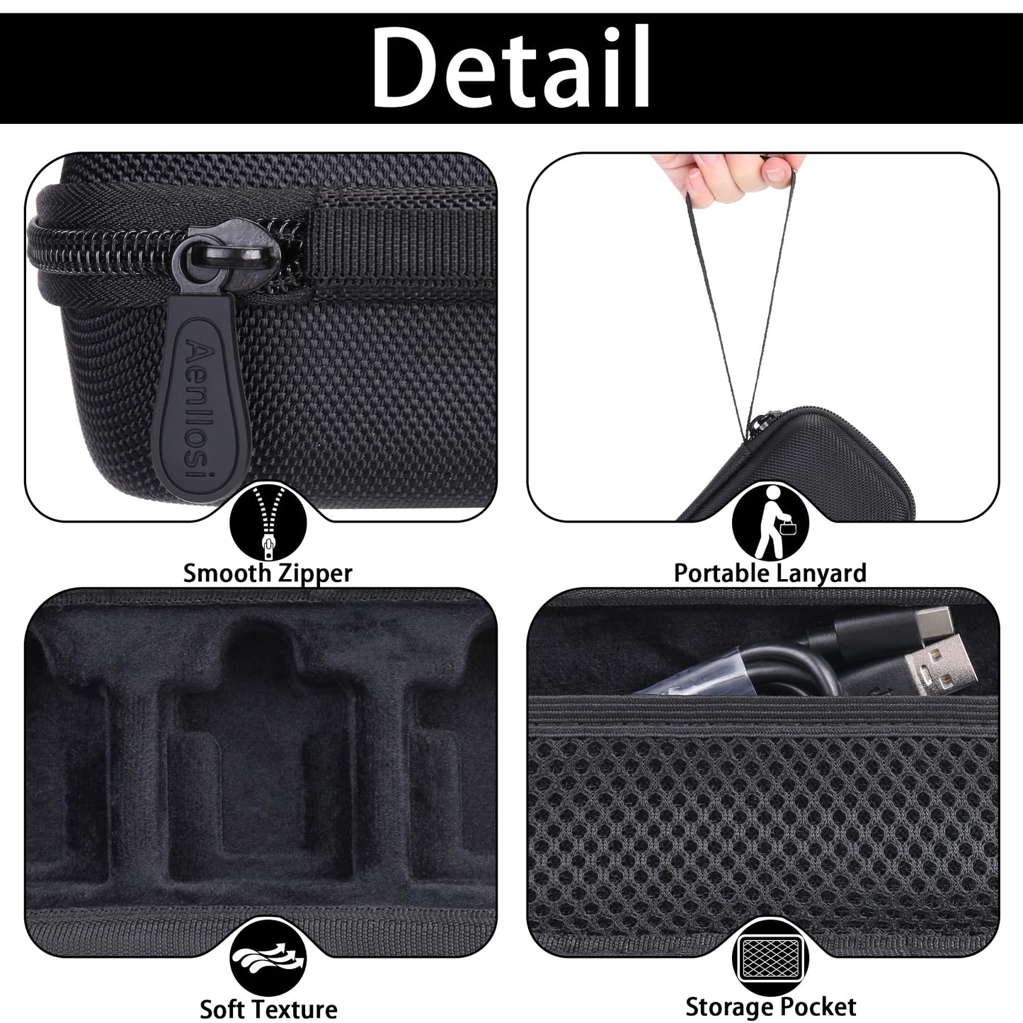 Aenllosi Hard Case for Rode Wireless ME/GO III/GO II Dual Channel Compact Digital Wireless Microphone System (Black)