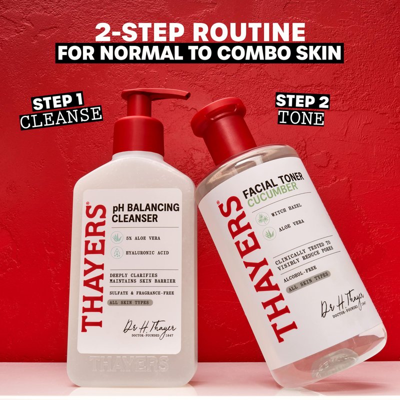 THAYERS Alcohol-Free, Hydrating Cucumber Witch Hazel Facial Toner with Aloe Vera Formula, Vegan, Dermatologist Tested and Recommended, 12 Oz (Packaging May Vary)