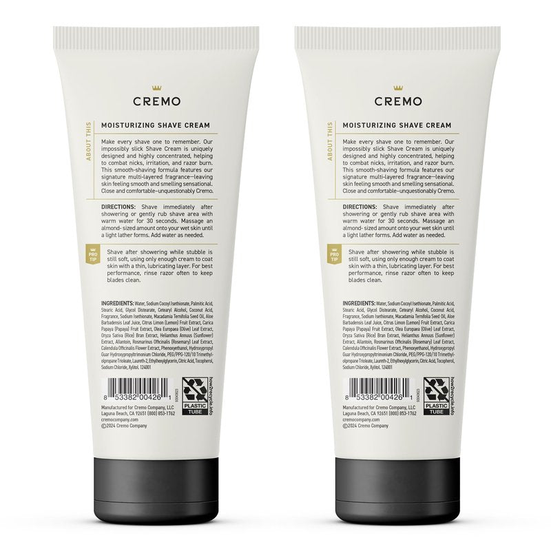 Cremo Barber Grade Sandalwood Shave Cream, Astonishingly Superior Ultra-Slick Shaving Cream Fights Nicks, Cuts And Razor Burn, 6 Fl Oz,2 Count (Pack of 2)