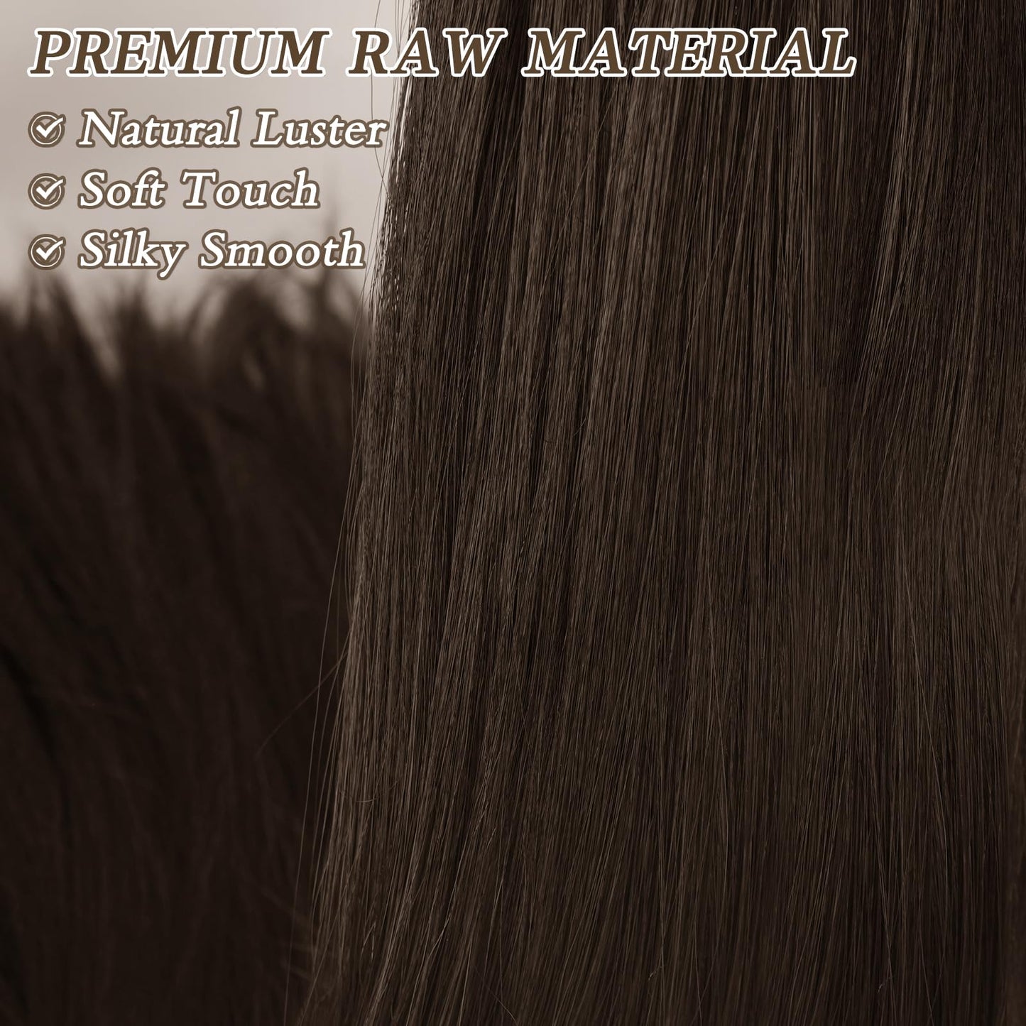 BARSDAR Brown Ponytail Extension - 26 Inch Long Straight Drawstring Ponytail Hair Extensions Synthetic Clip in Pony Tails Hairpieces Fake Straight Ponytail for Women Girls Daily- Dark Brown