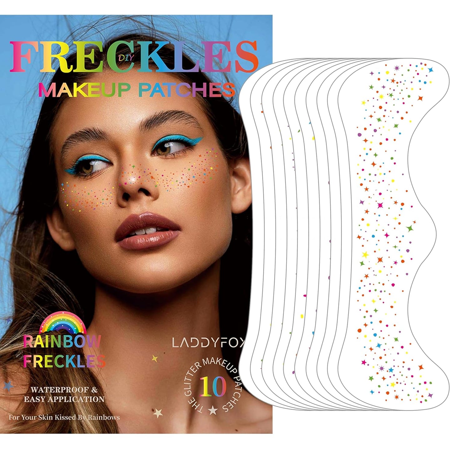 Christmas Face Temporary Tattoos - 8 Pcs Waterproof Glitter Freckles for Kids & Women | Holiday Party Makeup