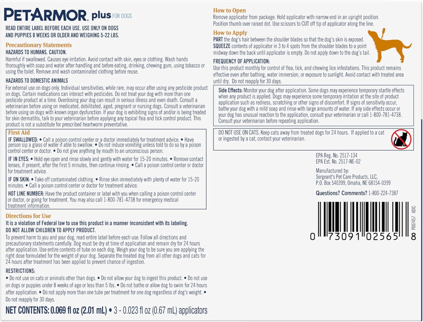PetArmor Plus Flea and Tick Prevention for Dogs - Fast-Acting Waterproof Treatment | 3 Doses for Small Dogs (5-22 lbs)