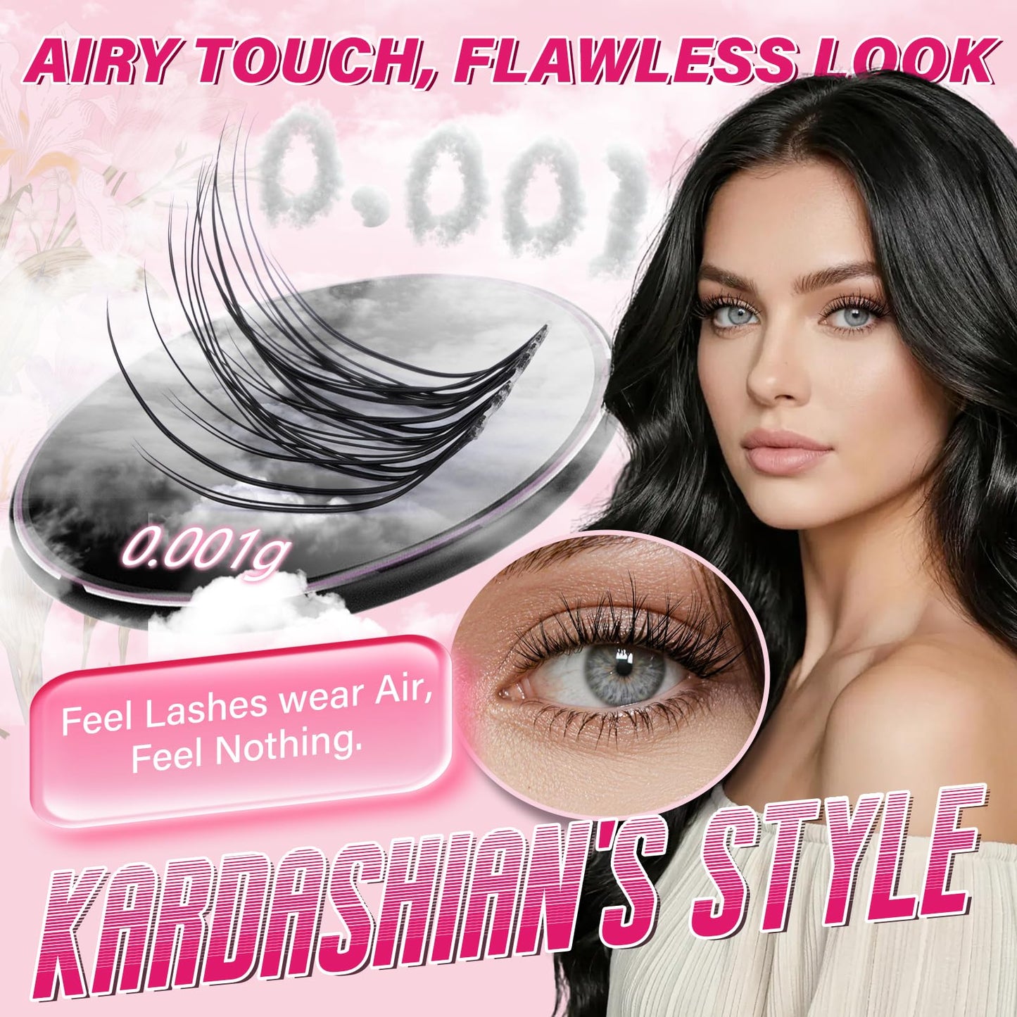 PRO DIY Lash Extension Kit 280Pcs Lash Clusters Kit Eyelash Extension Kit with Lash Bond and Seal Applicator Individual Lashes Kit Eyelash Brush Various Styles Easy to Apply at Home (30D+40D-9-16mix)