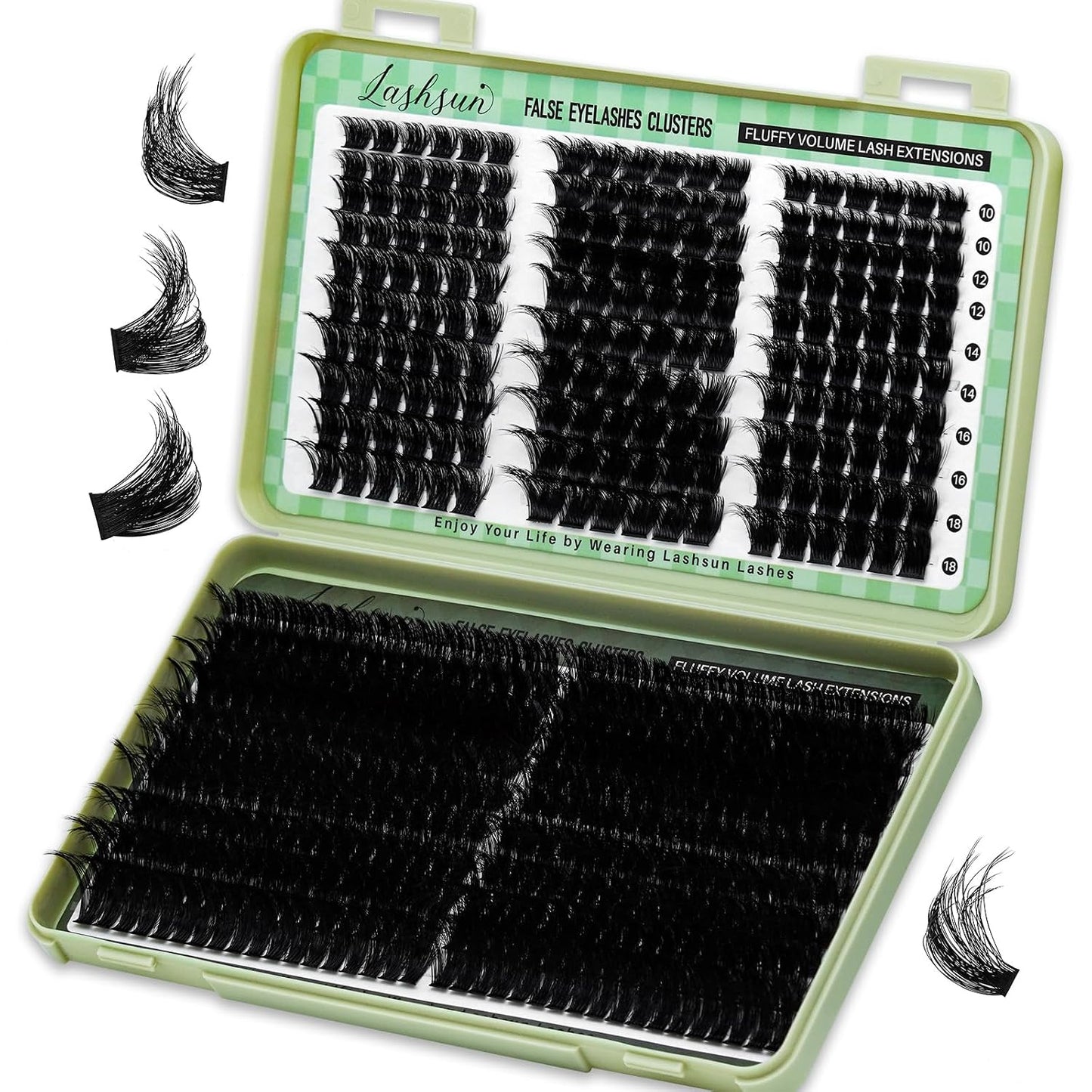 Lash Clusters Kit - 540pcs D Curl Wispy Cluster Lashes | Soft, Comfortable DIY Eyelash Extensions 10-22mm