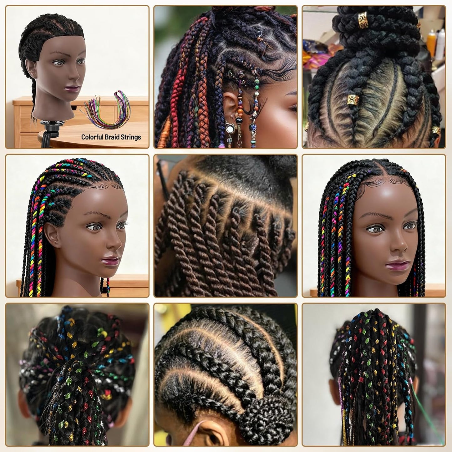 Human Hair Mannequin Head - 20"-22" Cosmetology Doll with 30" Tripod Stand for Hair Styling Practice