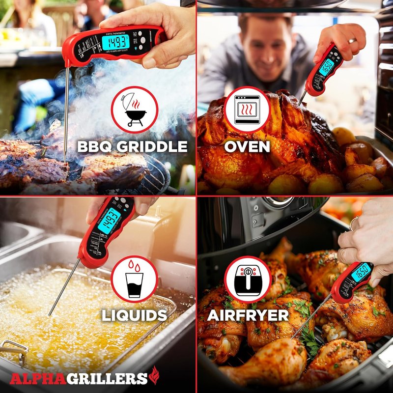 Digital Meat Thermometer - Instant Read Cooking & Grilling Tool | Perfect Kitchen Gift for Dads & Men