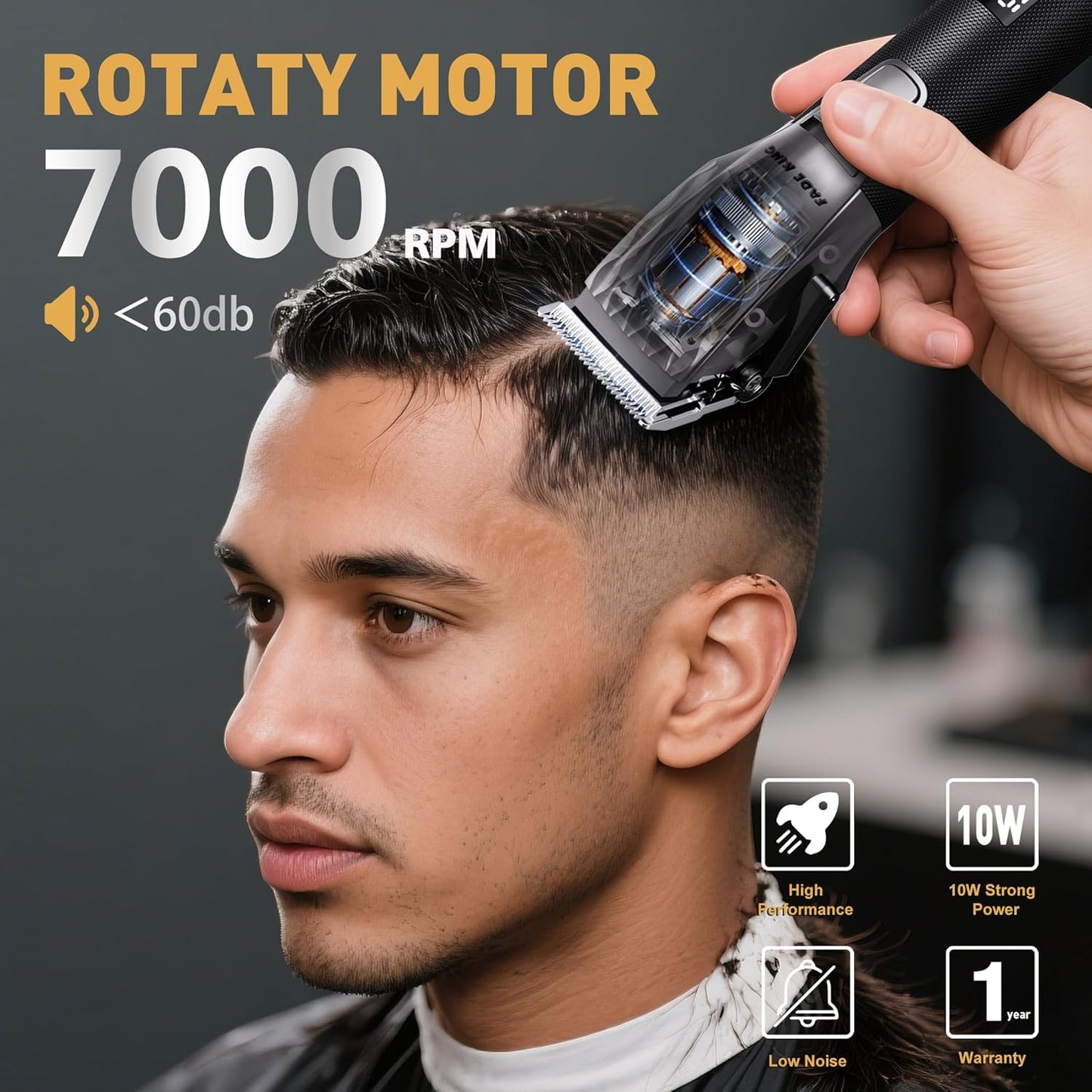 FADEKING® Professional Hair Clippers - Cordless Beard Trimmer Kit for Hair Cutting & Grooming | Ideal Gift for Men
