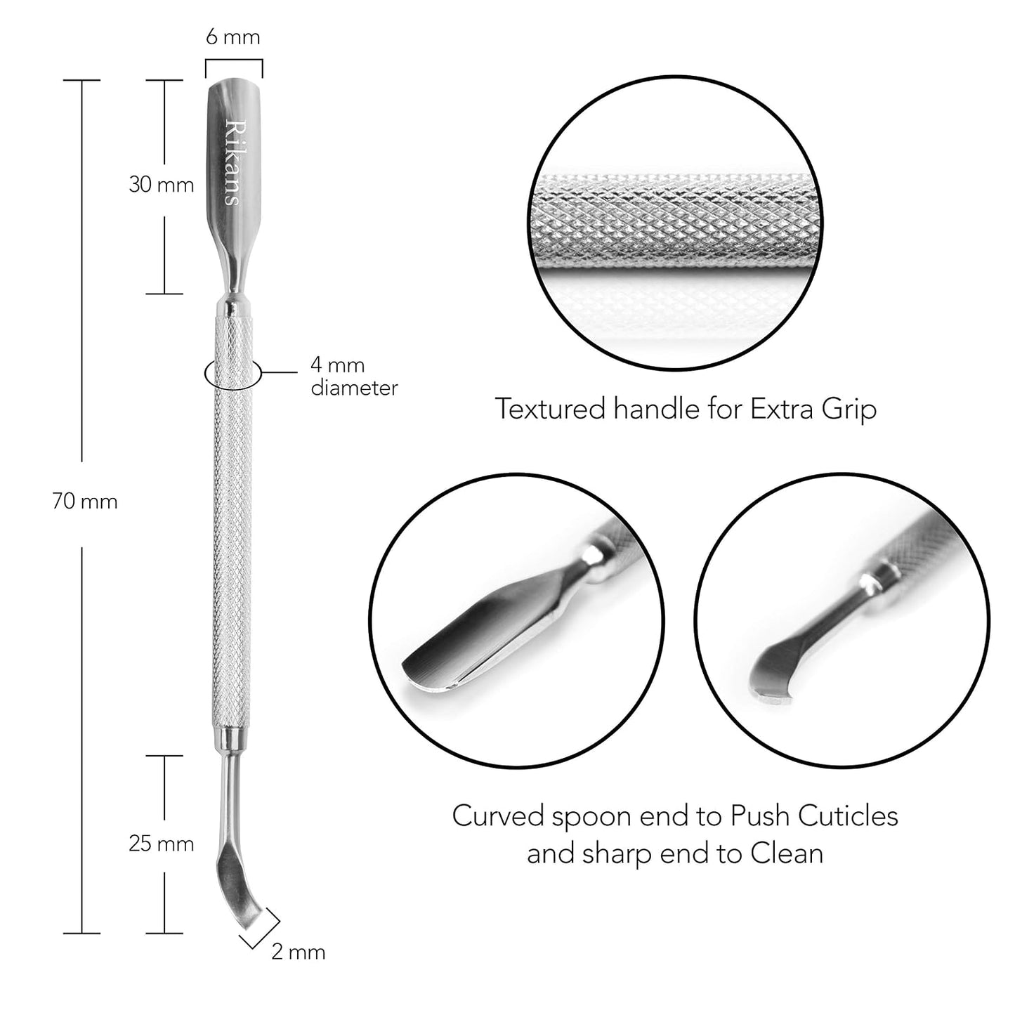 Cuticle Pusher Tool - Nail Art & UV Gel Polish Remover for Manicure | Cuticle Trimmer & Cleaner