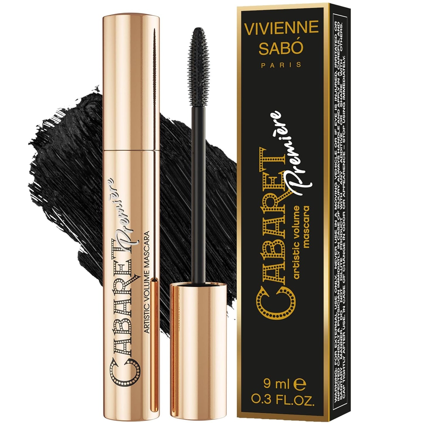 Vivienne Sabó Black Mascara - Volume & Length, Curling, Smudge-Proof | 0.3 Fl Oz, Cruelty-Free
